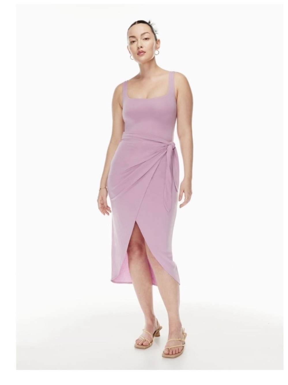 Aritzia Wilfred Saturn Midi Dress size xs stretch comfort